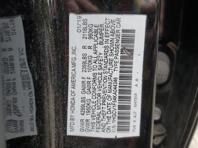 2019 HONDA ACCORD EXL - 1HGCV1F54KA044346