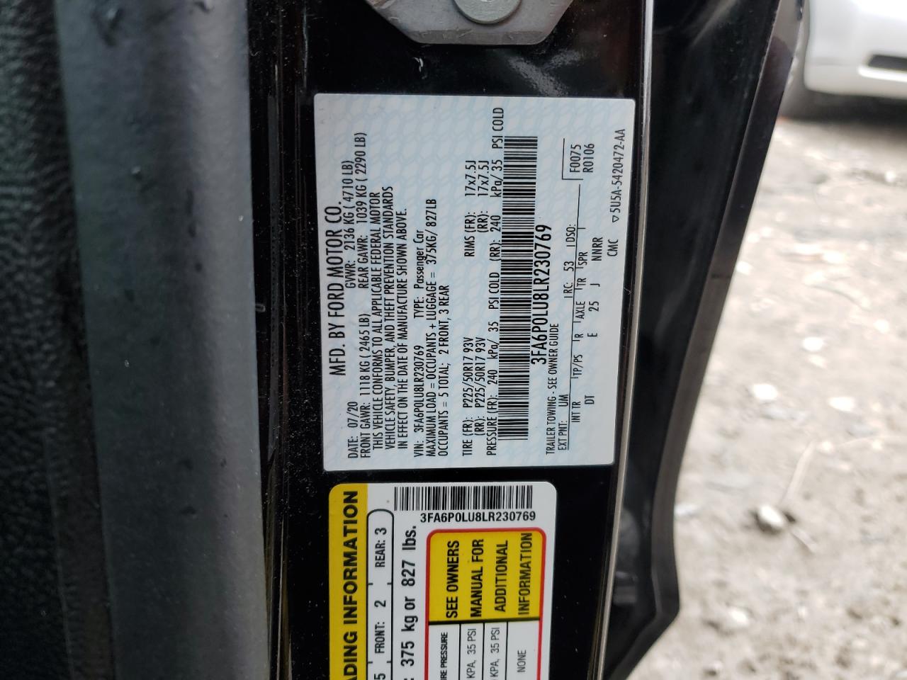 Ford Fusion se 2020