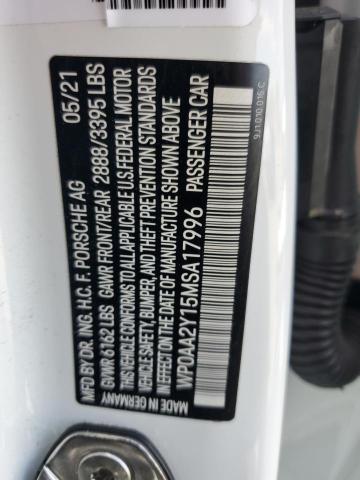 2021 PORSCHE TAYCAN WP0AA2Y15MSA17996