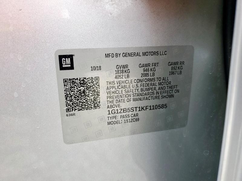 2019 CHEVROLET MALIBU LS - 1G1ZB5ST1KF110585