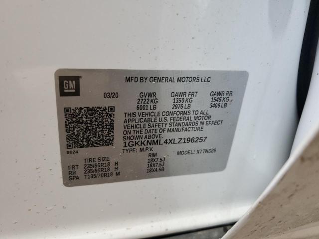 2020 GMC ACADIA SLT 1GKKNML4XLZ196257