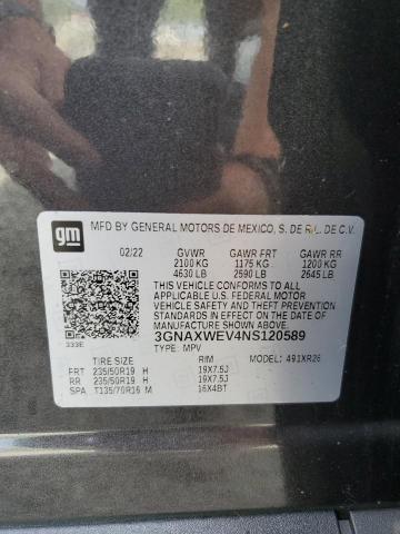 2022 CHEVROLET EQUINOX RS 3GNAXWEV4NS120589