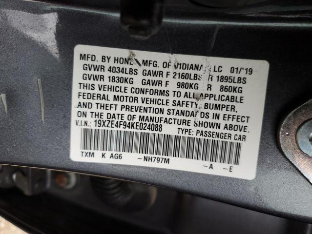 2019 HONDA INSIGHT TO 19XZE4F94KE024088
