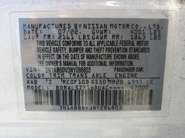 2022 NISSAN SENTRA SR - 3N1AB8DV3NY286803
