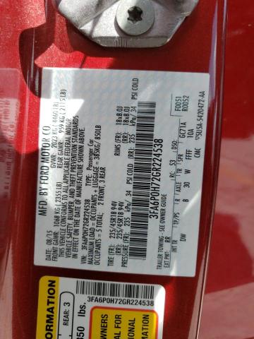 2016 FORD FUSION SE - 3FA6P0H72GR224538