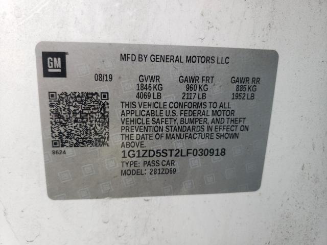 2020 CHEVROLET MALIBU LT - 1G1ZD5ST2LF030918