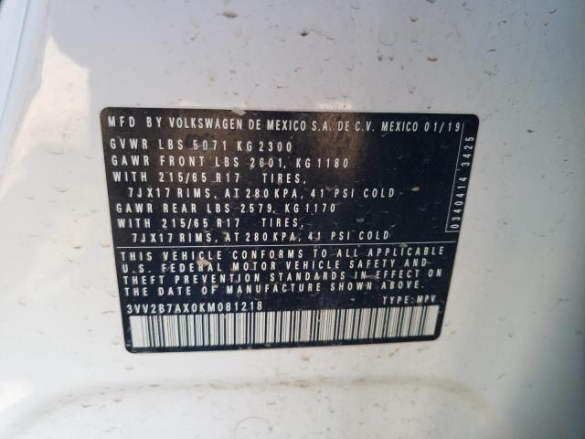 2019 VOLKSWAGEN TIGUAN SE - 3VV2B7AX0KM081218