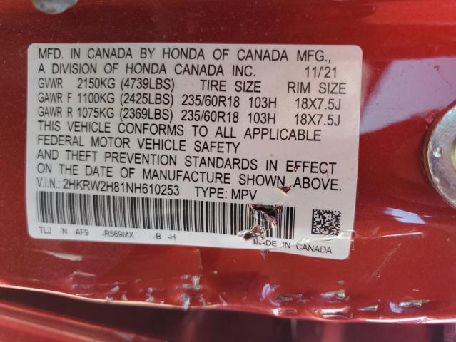 2022 HONDA CR-V EXL 2HKRW2H81NH610253