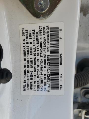 2016 HONDA CIVIC EX - 19XFC2F73GE224849