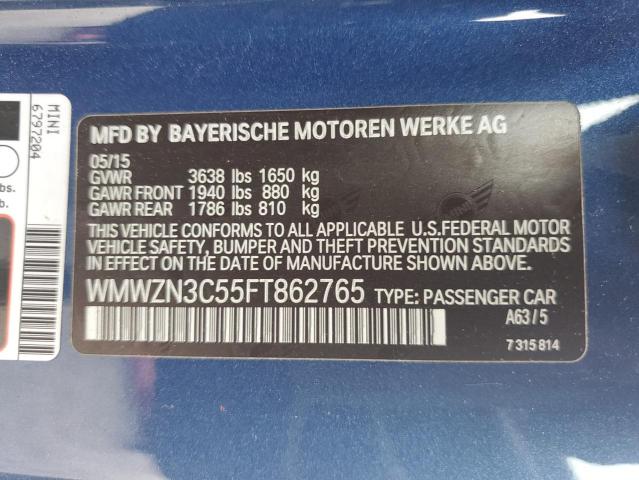 2015 MINI COOPER WMWZN3C55FT862765