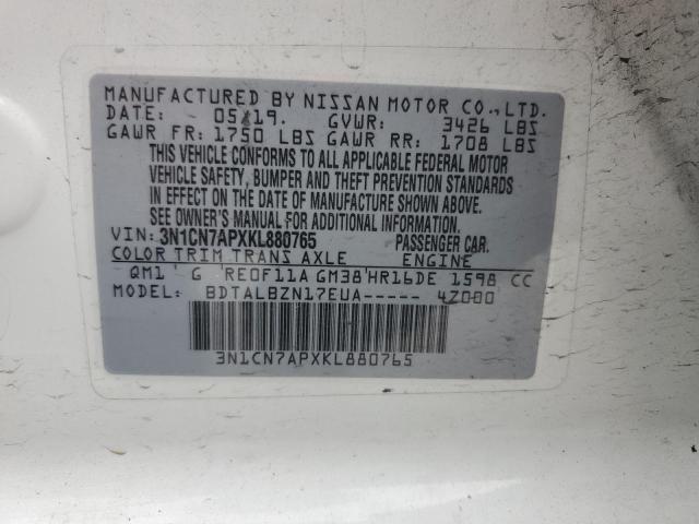 2019 NISSAN VERSA S - 3N1CN7APXKL880765