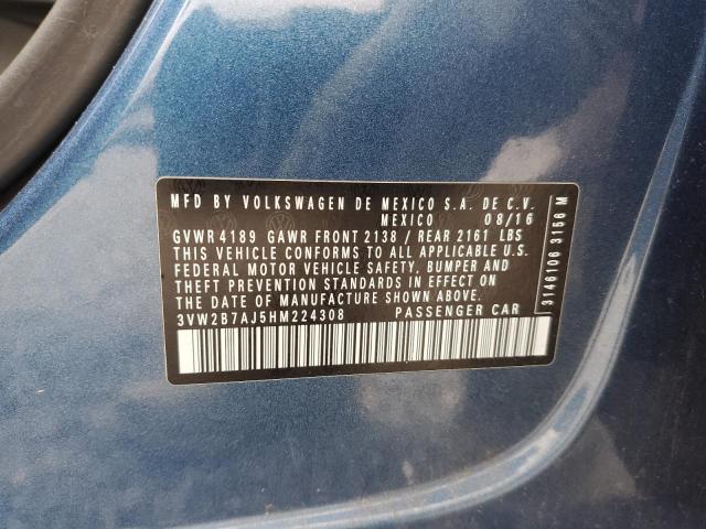 2017 VOLKSWAGEN JETTA S - 3VW2B7AJ5HM224308