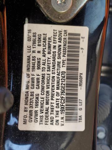 2016 HONDA CIVIC EX 19XFC2F76GE212470