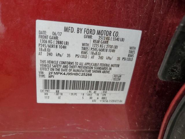 2017 FORD EDGE SEL 2FMPK4J95HBC25288