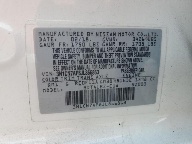 2018 NISSAN VERSA S - 3N1CN7AP8JL866863