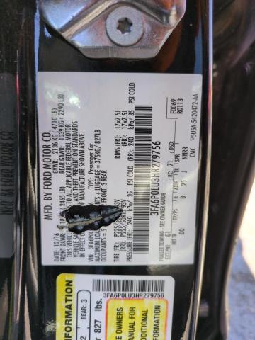 2017 FORD FUSION SE - 3FA6P0LU3HR279756