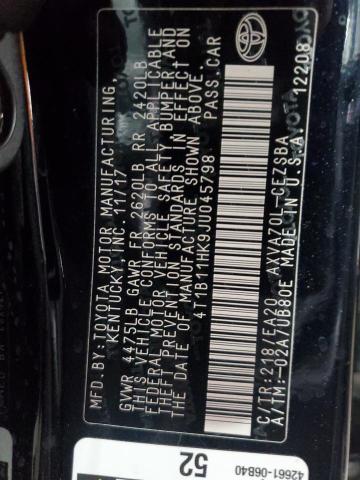 2018 TOYOTA CAMRY SE A 4T1B11HK9JU045798