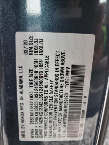 2020 HONDA PILOT EXL - 5FNYF6H59LB059123