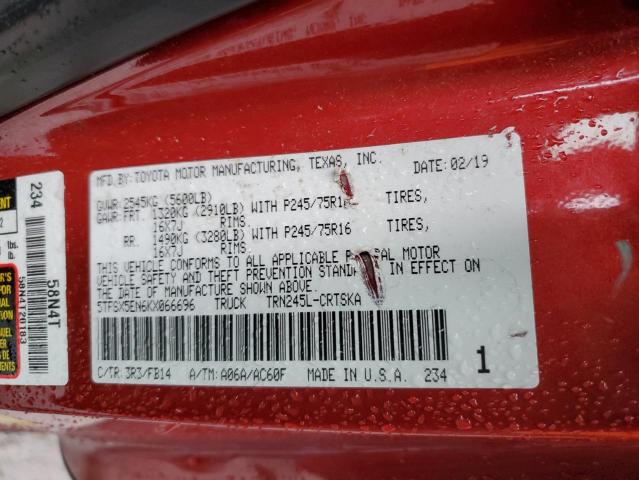 2019 TOYOTA TACOMA ACC - 5TFSX5EN6KX066696