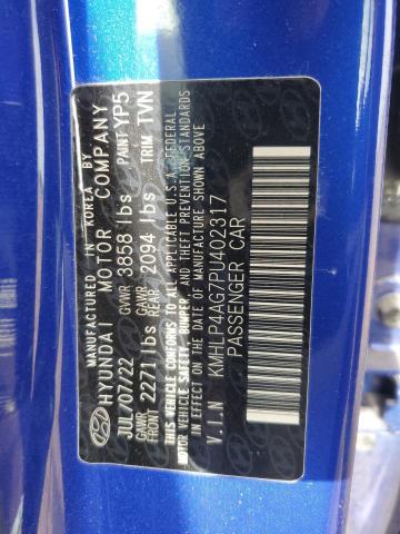 2023 HYUNDAI ELANTRA LI KMHLP4AG7PU402317