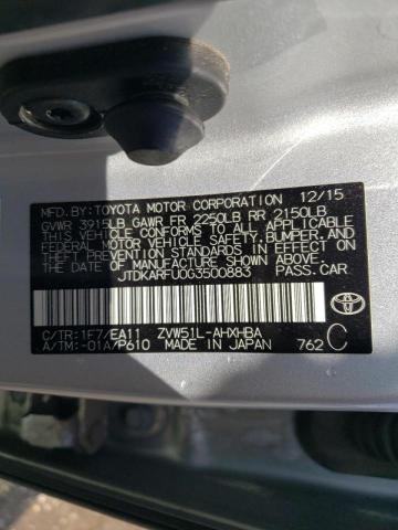 2016 TOYOTA PRIUS - JTDKARFU0G3500883