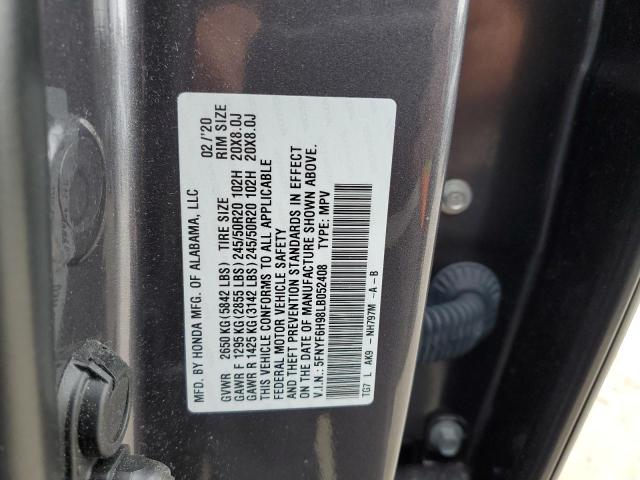 2020 HONDA PILOT TOUR - 5FNYF6H98LB052408