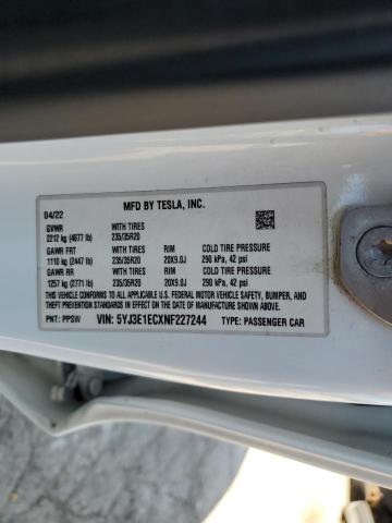 2022 TESLA MODEL 3 - 5YJ3E1ECXNF227244