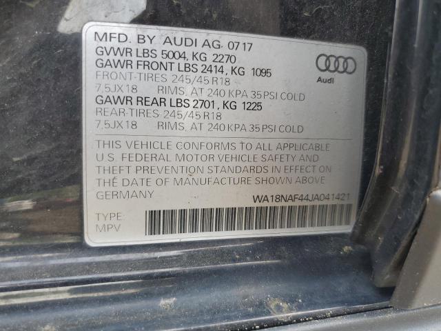 2018 AUDI A4 ALLROAD WA18NAF44JA041421