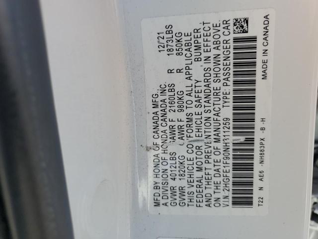 2022 HONDA CIVIC TOUR 2HGFE1F90NH311259