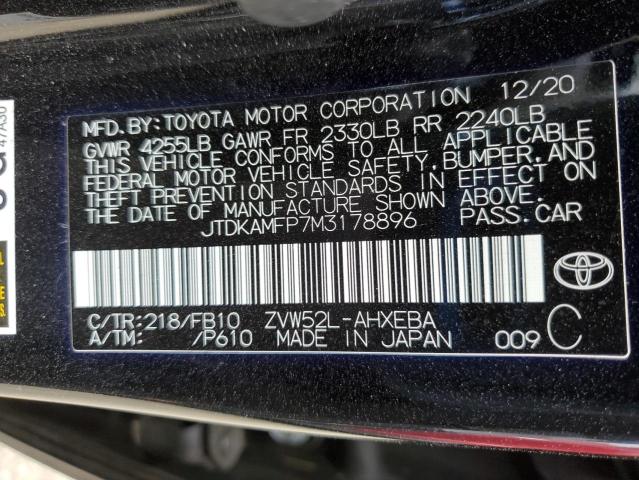 2021 TOYOTA PRIUS PRIM - JTDKAMFP7M3178896