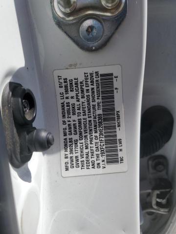 2017 HONDA CIVIC EXL - 19XFC1F73HE208369