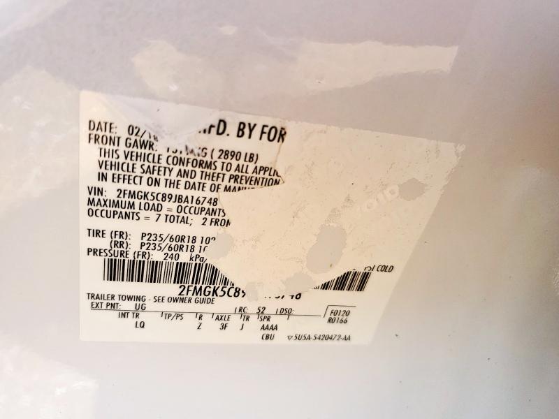 2018 FORD FLEX SEL - 2FMGK5C89JBA16748