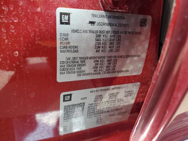 2020 CHEVROLET SILVERADO - 1GCRWBEK4LZ270571