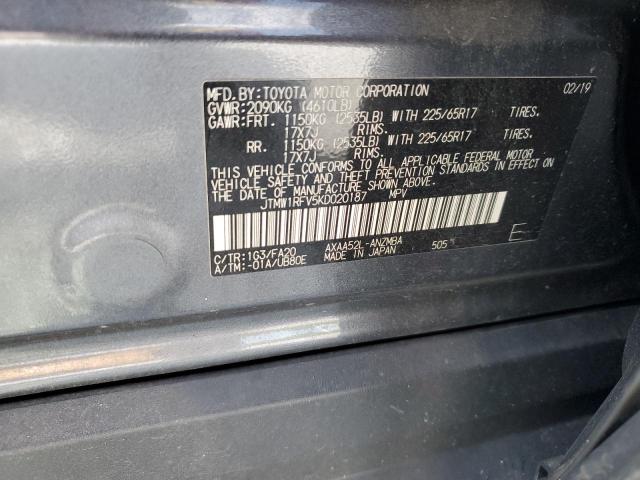 2019 TOYOTA RAV4 XLE - JTMW1RFV5KD020187