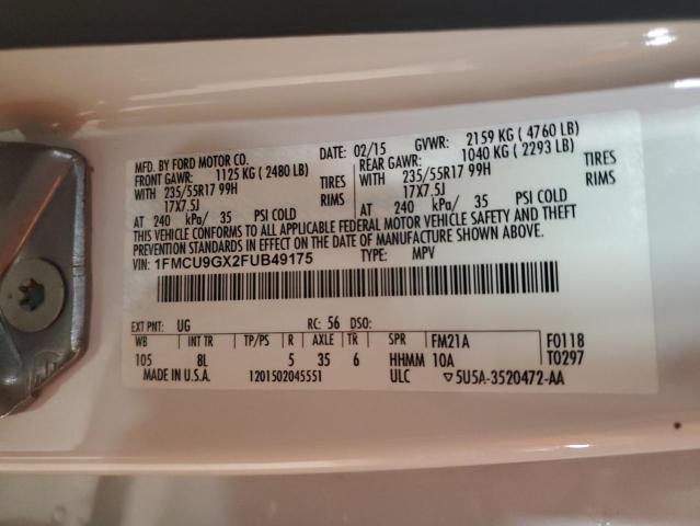 2015 FORD ESCAPE SE - 1FMCU9GX2FUB49175