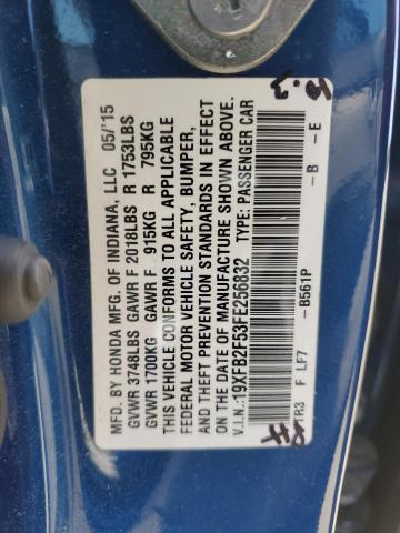 2015 HONDA CIVIC LX - 19XFB2F53FE256832