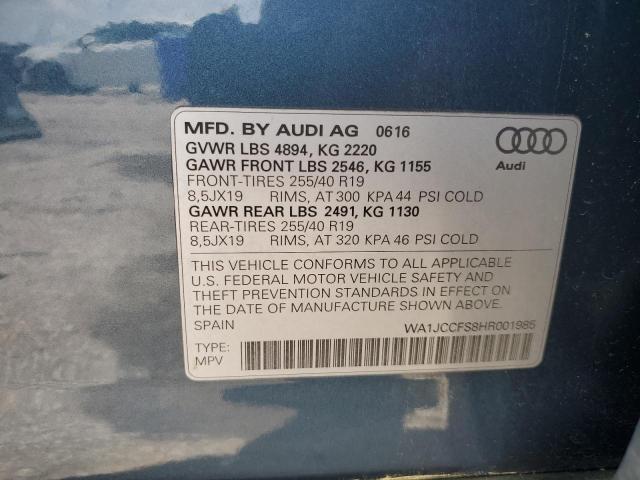 2017 AUDI Q3 PREMIUM - WA1JCCFS8HR001985