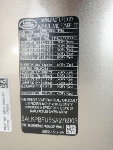 2025 LAND ROVER RANGE ROVE SALKPBFU5SA276903