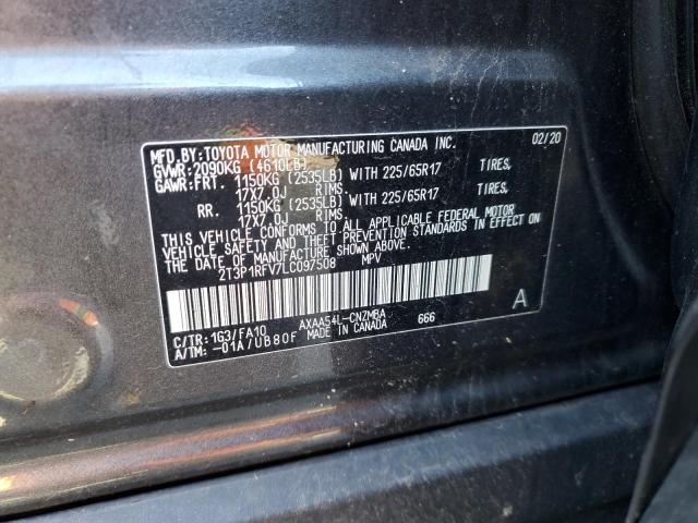 2020 TOYOTA RAV4 XLE - 2T3P1RFV7LC097508