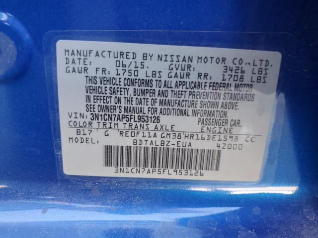 2015 NISSAN VERSA S - 3N1CN7AP5FL953126