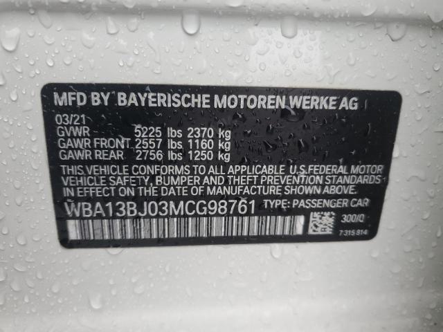 2021 BMW 530 XI WBA13BJ03MCG98761