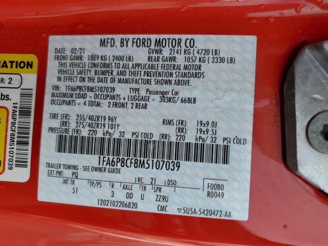 2021 FORD MUSTANG GT - 1FA6P8CF8M5107039