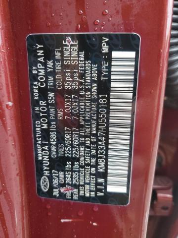 2017 HYUNDAI TUCSON LIM - KM8J33A47HU550181