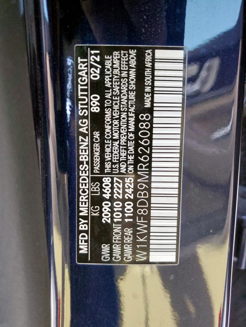 2021 MERCEDES-BENZ C 300 W1KWF8DB9MR626088