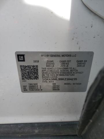 2019 GMC ACADIA SLT - 1GKKNMLS9KZ164235