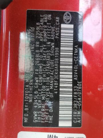 2010 TOYOTA CAMRY BASE - 4T4BF3EK0AR081998