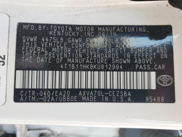 2019 TOYOTA CAMRY L - 4T1B11HK8KU812994