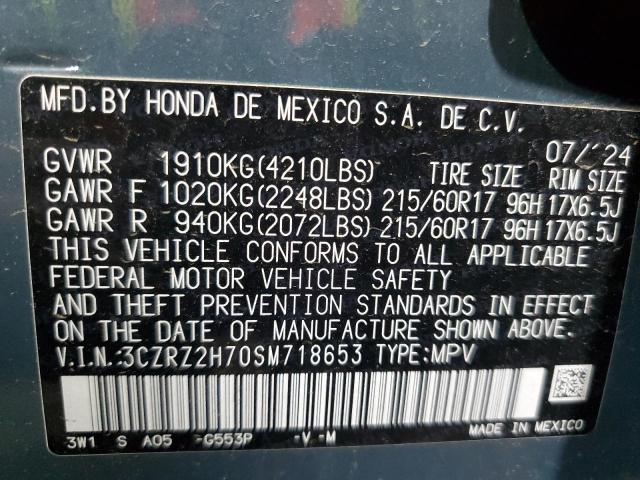 2025 HONDA HR-V EXL 3CZRZ2H70SM718653