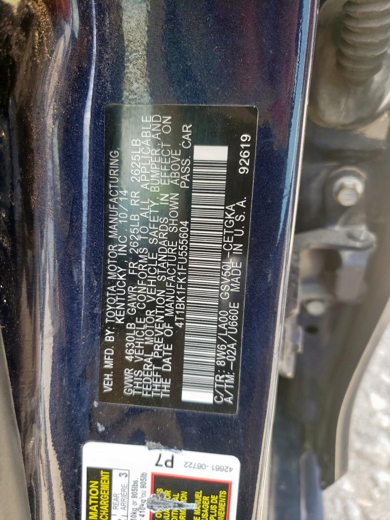 2015 TOYOTA CAMRY XSE - 4T1BK1FK1FU555604
