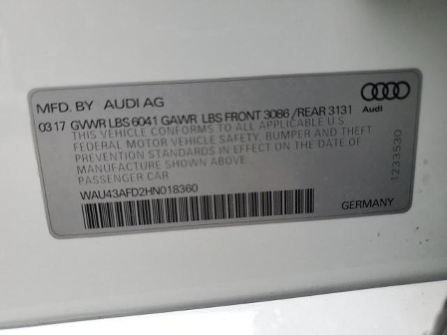 2017 AUDI A8 L QUATT WAU43AFD2HN018360